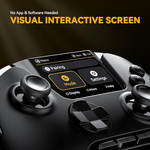 ManbaOne Wi-fi Gaming Controller with Interactive Display screen for PC/Swap/iOS/Android - Options Corridor Impact Stick & Set off, RGB Lighting, Remappable Buttons, 1800mAh Battery...