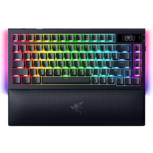 Razer BlackWidow V4 Professional 75% Wi-fi Gaming Keyboard: OLED Display screen – Real 4K Hz Wi-fi – Bluetooth Connectivity – Scorching-Swappable – Orange Tactile Switches – Command Dial -…