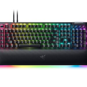 Razer BlackWidow V4 Professional Wired Mechanical Gaming Keyboard: Yellow Linear & Silent Switches – Doubleshot ABS Keycaps – Command Dial – Chroma RGB Lighting – Magnetic Wrist Relaxation -…