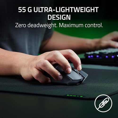 Razer DeathAdder V3 HyperSpeed Wi-fi Gaming Mouse: Extremely-Gentle 55g Design - USB-C Charging - As much as 100 Hours of Battery Life - Slicing-Edge 26K Optical Sensor - Gen-3 Optical...