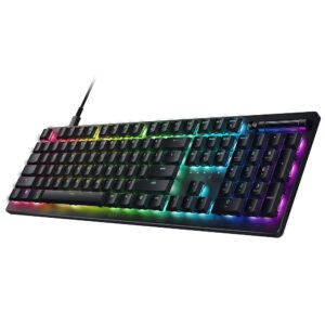 Razer DeathStalker V2 Gaming Keyboard: Low Profile Linear Pink Optical Switches, Sturdy Coated Keycaps, Aluminum Prime Plate, Multi-Perform Curler and Media Controls, Chroma RGB…