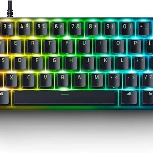 Razer Huntsman Mini (Purple Change) – Compact 60% Gaming Keyboard with Linear Optical Switches, Doubleshot PBT Keycaps, and Detachable USB-C Cable | QWERTY US Structure | Black