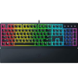 Razer Ornata V3 Gaming Keyboard: Low-Profile Keys with Mecha-Membrane Switches, UV Coated Keycaps, Backlit Media Controls, 10-Zone RGB Lighting, Spill-Resistant Design, and…